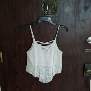 NWOT- White Crochet Crop Top